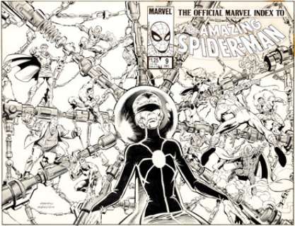 Kerry Gammill and Joe Rubinstein The Official Marvel Index to the Amazing Spider-Man #9 Wraparound Cover -
