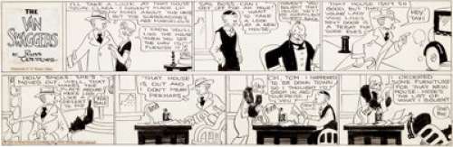 Russ Westover The Van Swaggers Sunday Comic Strip Original Art date 4-15-28 (King Features Syndicate, -