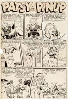 John Forte and Jack Kamen (attributed) Fight Comics #51 Complete 1-Page Patsy Pinup Story Original Art (Fiction -