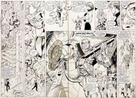 Jim Lee, Art Thibert, and Scott Williams The Uncanny X-Men #270 Pages #8-9 Original Art (Marvel, 1990). - | Heritage