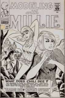 Stan Goldberg and Frank Giacoia Modeling With Millie #49 Cover Original Art (Marvel, 1966). Not many -