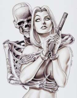 Joseph Michael Linsner Mystique #3 Cover Original Art (Marvel, 2003). Looks like blue-skinned mutant -