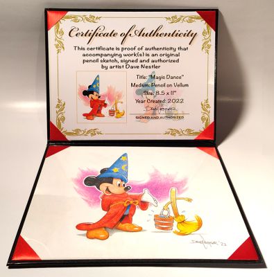 Dave Nestler - "Magic Dance", original colored pencil sketch from Disney artist Dave Nestler