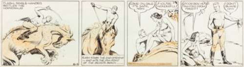 Austin Briggs Flash Gordon Daily Comic Strip Original Art dated 6-4-40 (King Features Syndicate, 1940). The -