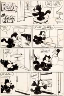Otto Messmer and Joe Oriolo Felix the Cat #49 Complete 8-Page Story Original Art (Toby, 1954). In "Warm -