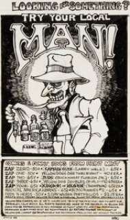 Greg Irons Yellow Dog V2#2 Inside Front Cover Original Art (the Print Mint Inc., 1969). An unusual -