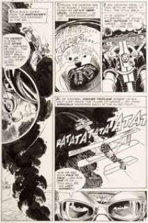 Joe Kubert Star Spangled War Stories #138 Story Page 7 Enemy Ace Original Art (DC, 1968). An intense dogfight page -