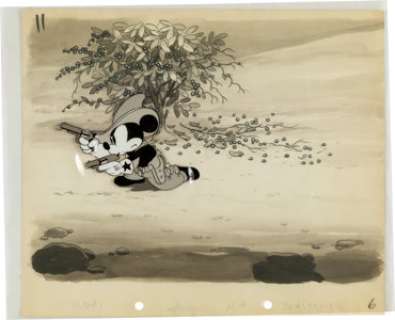 Two-Gun Mickey Mickey Mouse Production Cel with Painted Production Background (Walt Disney, 1932-34). If there - | Heritage