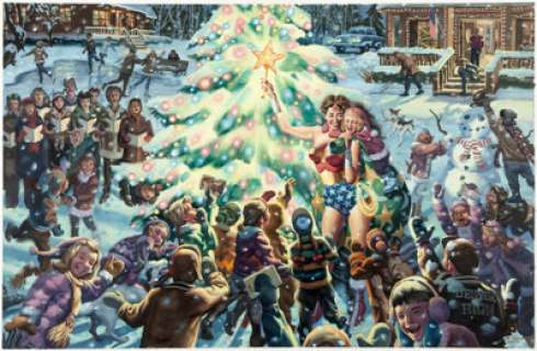 Steve Rude A Wonder Woman Country Christmas Painting Original Art (2016)....