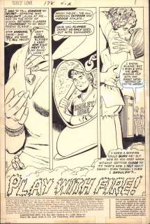 Jay Scott Pike, Vince Colletta - girls‘ love stories #178 p. 1 - ‘play with fire! ‘ title splash - kissing - 1973