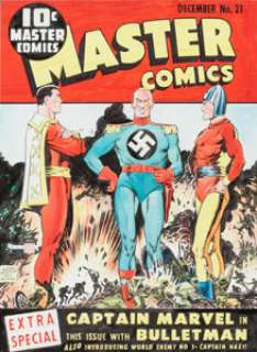 Murphy Anderson Master Comics #21 Cover Recreation Captain Marvel Original Art (c. 1990)....