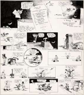 George Herriman Krazy Kat Sunday Comic Strip Original Art dated 4-30-22 (King Features Syndicate, 1922)....