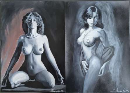 Shumi | Shumi - Pin-Up original artworks Acryl Gemälde - Format: A-3 | Catawiki