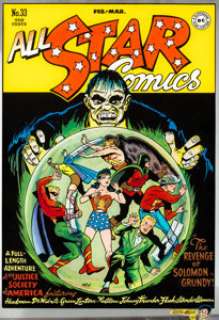 Irwin Hasen All Star Comics #33 Cover Re-Creation Mirror Painting Original Art (2004)....