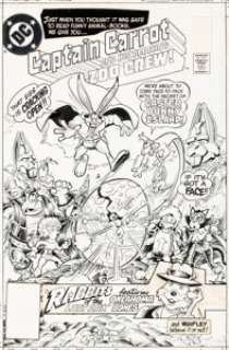 Scott Shaw and Chad Grothkopf Captain Carrot and his Amazing Zoo Crew #5 Cover Original Art (DC, 1982). -