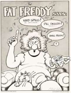 Gilbert Shelton The Fabulous Furry Freak Brothers #3 Back Cover Original Art (Rip Off Press, 1972)....