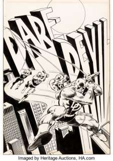 Gene Colan - The Mighty World of Marvel Pin-Up Book Pin-Up Illustration Daredevil Original Art (Marvel, 1978).