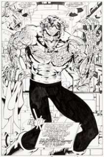 Joe Madureira and Mark Farmer - Deadpool: The Circle Chase #1 Splash Page 22 Original Art (Marvel, 1993).