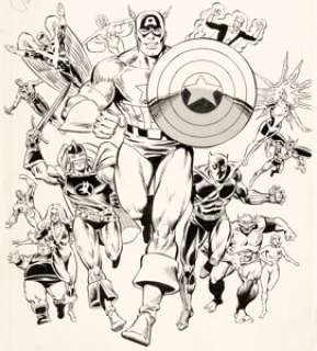Paul Ryan and Joe Rubinstein - The Official Handbook of the Marvel Universe Trade Paperback Collection Volume 1 Cover Original Art (Marvel, 1986).