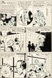 Irving Tirman - Green Lama #8 Complete 1-Page Story Original Art (Spark Publications, 1946).