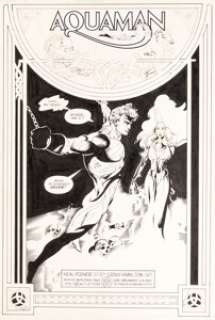 Craig Hamilton - Aquaman V2 #2 (de 4) Page de Titre 2 (D.C. Comics, 1986). Craig Hamilton Aquaman V2#2 (of 4) Original Art Title 2 Page (D.C. Comics, 1986).
