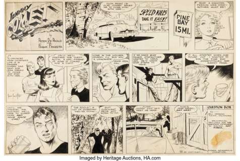 Frazetta, Frank - Frank Frazetta Johnny Comet Sunday Comic Strip Original Art dated 7-27-52 (McNaught Syndicate, 1952)....