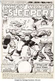 Kirby, Jack - Jack Kirby and Syd Shores Captain America #101 Splash Page 1 Original Art (Marvel, 1968)....