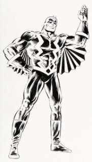 Zeck, Mike - Mike Zeck and Joe Rubinstein The Official Handbook of the Marvel Universe #2 Black Bolt Illustration Original Art ...