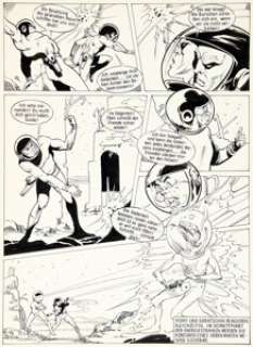 Massimo Belardinelli Perry, Unser Mann im All Story Page 8-9 Original Art (Meowig Comics, 1973-74).... (Total: 2 Original Art)