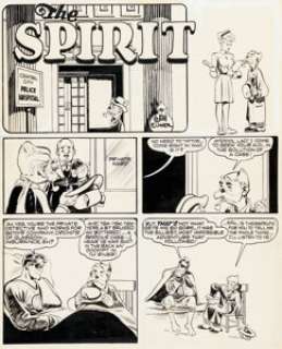 Eisner, Will - Will Eisner and Jerry Grandenetti The Spirit Section Title Page 1 Original Art dated 2-02-47 (Register and Tribune...