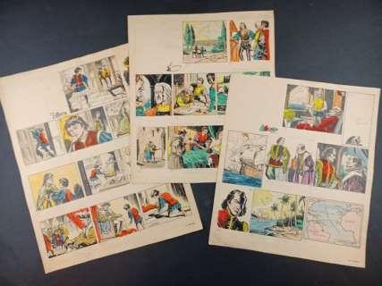 Monasterolo | Monasterolo - 3x tavole originali per "Lo Scolaro": Cristoforo Colombo | Catawiki