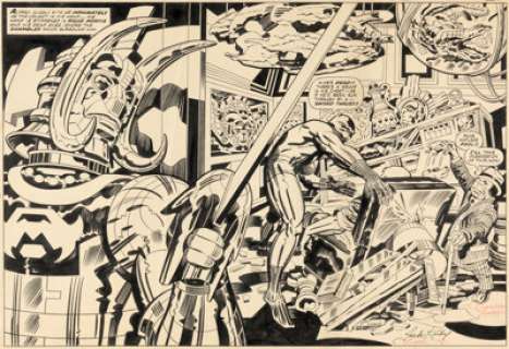 Jack Kirby And Mike Royer | Black Panther #1 Double Splash Pages 2-3 Original Art (Marvel, 1977).... | Heritage