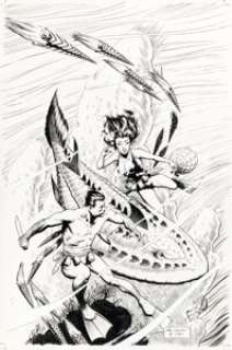 Mark Schultz - Xenozoic Tales #5 Cover Original Art (Kitchen Sink Press, 1988).