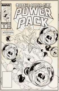 June Brigman and Hilary Barta Power Pack #45 Cover Original Art (Marvel, 1989).