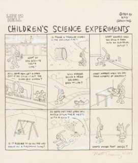 Matt Groening Life In Hell Weekly Comic Strip Original Art (1985).