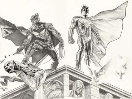 Lee Bermejo Batman: Gotham Knights #50 Cover and Unused Superman Illustration Original Art (DC, 2004). (Total: 2 Original Art)