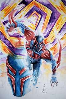Pablo Such | Pablo Such - Original Watercolor - Spider-Man 2099 "Miles Morales" - (2023) | Catawiki