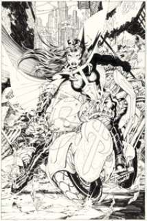 Jim Lee and Scott Williams Batman #609 "Hush Chapter Two" Huntress Splash Page 5 Original Art (DC, 2003).