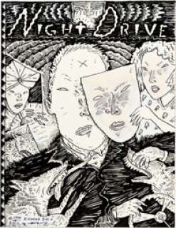 Richard Sala Night Drive Front Cover Original Art (1984).