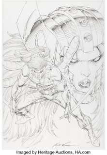Rob Liefeld X-Force: Shatterstar #2 Cover Pencils Original Art (Marvel, 2005).