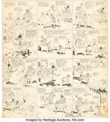 Johnny Gruelle - Raggedy Ann and Andy Sunday-Style Comic Strip Original Art (c. 1930s).