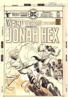 Joe Kubert - weird western tales #33 cover - jonah hex vs. Native americans - 1976 signed
