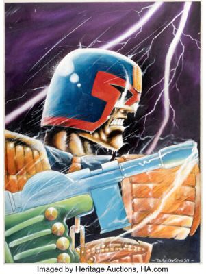 Dean Ormston Judge Dredd Megazine #10 Cover Original Art (Fleetway, 1991).