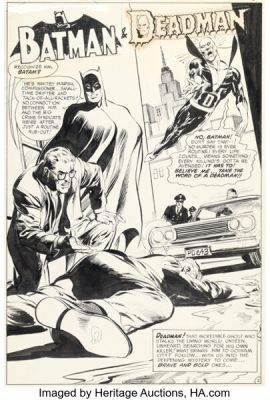 Neal Adams The Brave and the Bold #79 Batman and Deadman Splash Page 2 Original Art (DC, 1968).