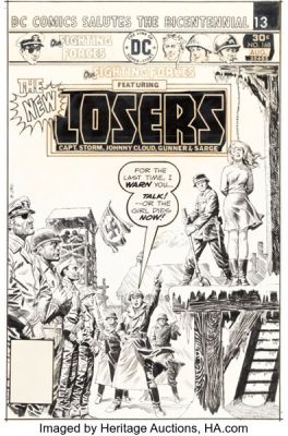 Luis Dominguez Our Fighting Forces #168 The Losers Cover Original Art (DC, 1976).