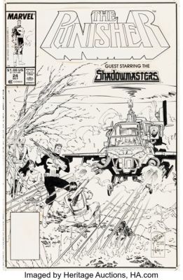 Erik Larsen and Scott Williams The Punisher #24 Cover Original Art (Marvel, 1989). | Heritage