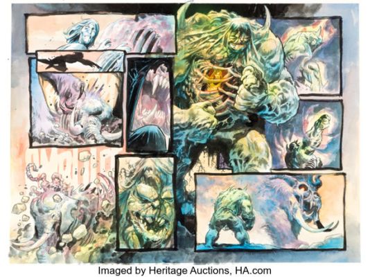 Nic Klein Incredible Hulk #8 (789) Double Page Spread 8-9 Original Art (Marvel, 2024).