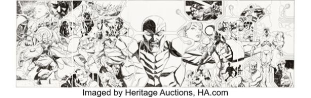 Dave Johnson X-O Manowar #0 Interlocking Variant Cover Pentaptych Original Art (Valiant Entertainment, 2014). (Total: 5 Original Art)