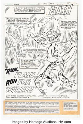 Don Heck and Frank Chiaramonte The Flash #284 Splash Page 1 Original Art (DC, 1980). | Heritage