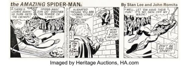 John Romita Sr. The Amazing Spider-Man Daily Comic Strip Original Art dated 4-23-79 (Marvel/Register & Tribune Syndicate Inc., 1979). | Heritage